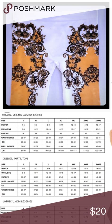 versace legging italian size guide